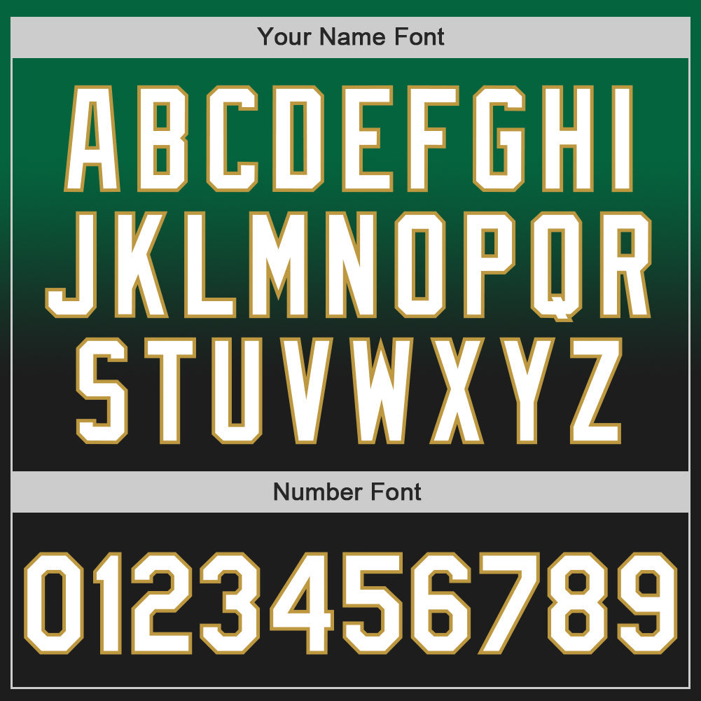 Custom Kelly Green Black-Old Gold Authentic Fade Fashion Baseball Jersey view 5