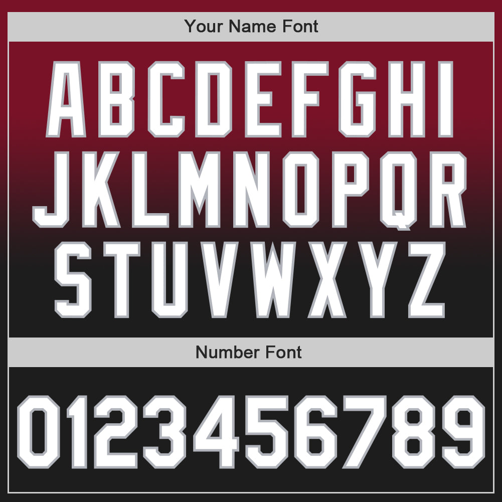 Custom Crimson Black-Gray Authentic Fade Fashion Baseball Jersey view 5