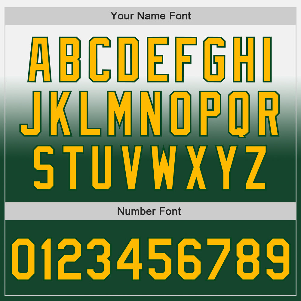 Custom White Gold-Green Authentic Fade Fashion Baseball Jersey view 5