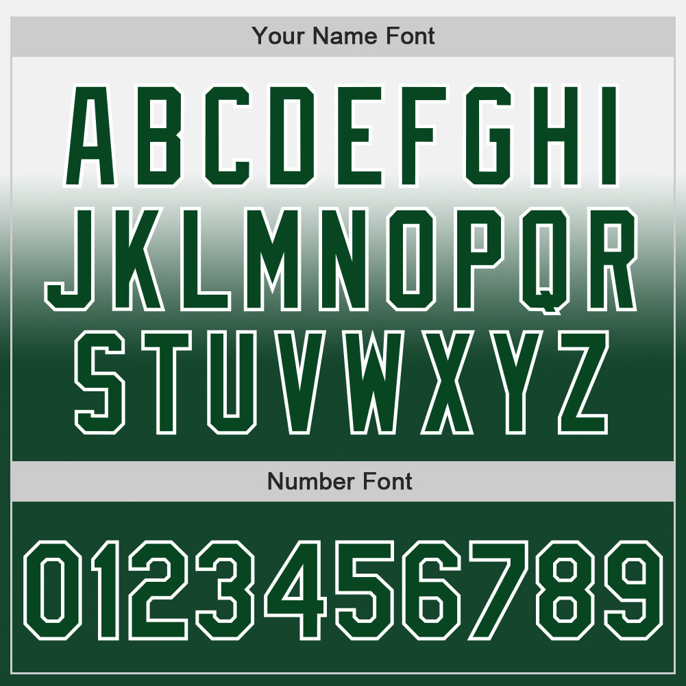Custom White Green Authentic Fade Fashion Baseball Jersey view 5