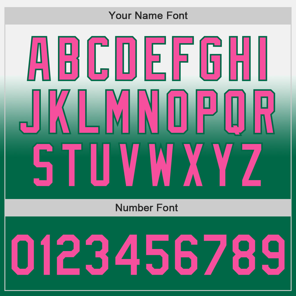 Custom White Pink-Kelly Green Authentic Fade Fashion Baseball Jersey view 5