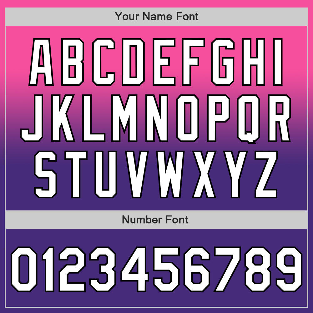 Custom Pink White Purple-Black Authentic Fade Fashion Baseball Jersey view 5
