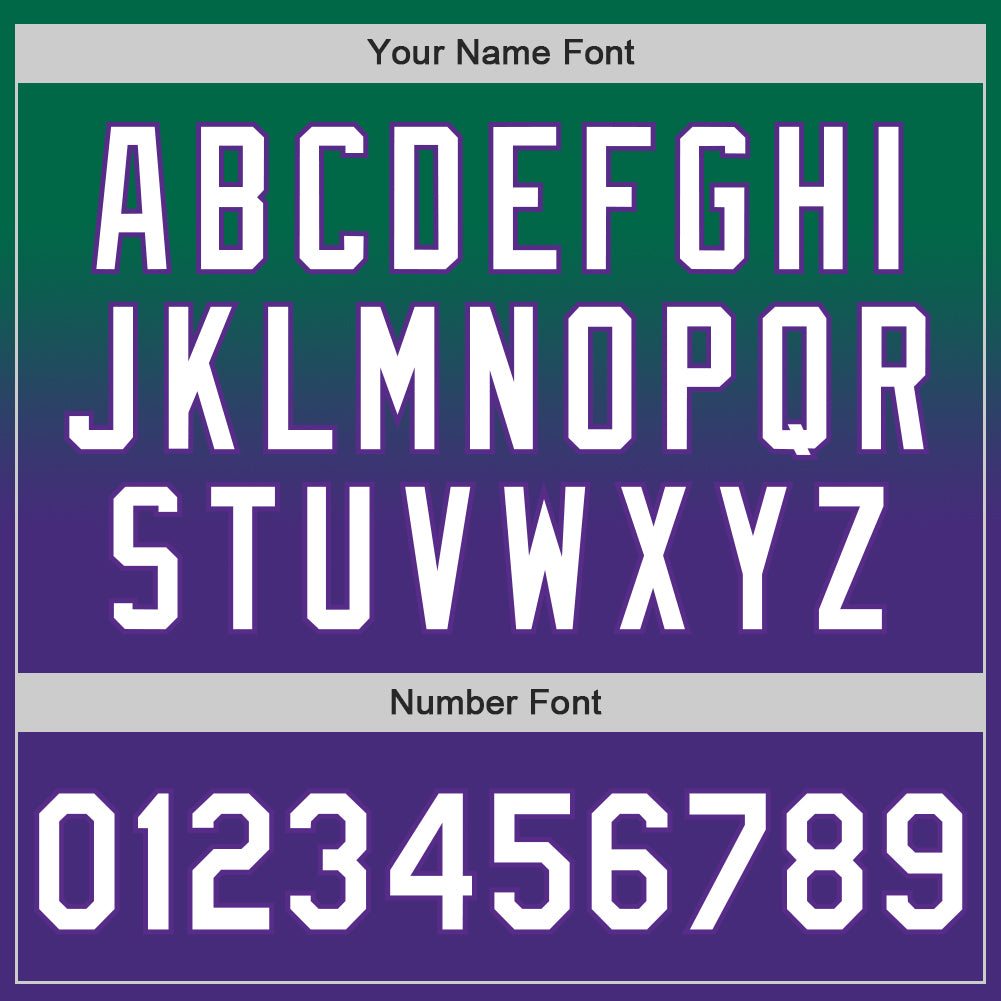 Custom Kelly Green White-Purple Authentic Fade Fashion Baseball Jersey view 5