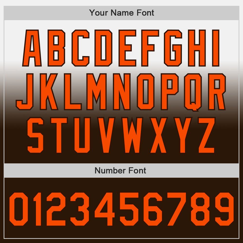 Custom White Orange-Brown Authentic Fade Fashion Baseball Jersey view 5
