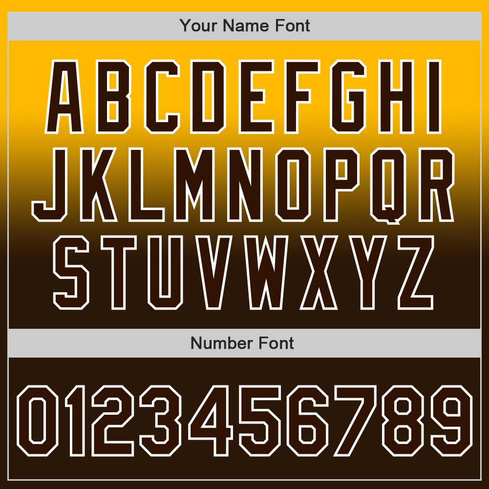 Custom Gold Brown-White Authentic Fade Fashion Baseball Jersey view 5