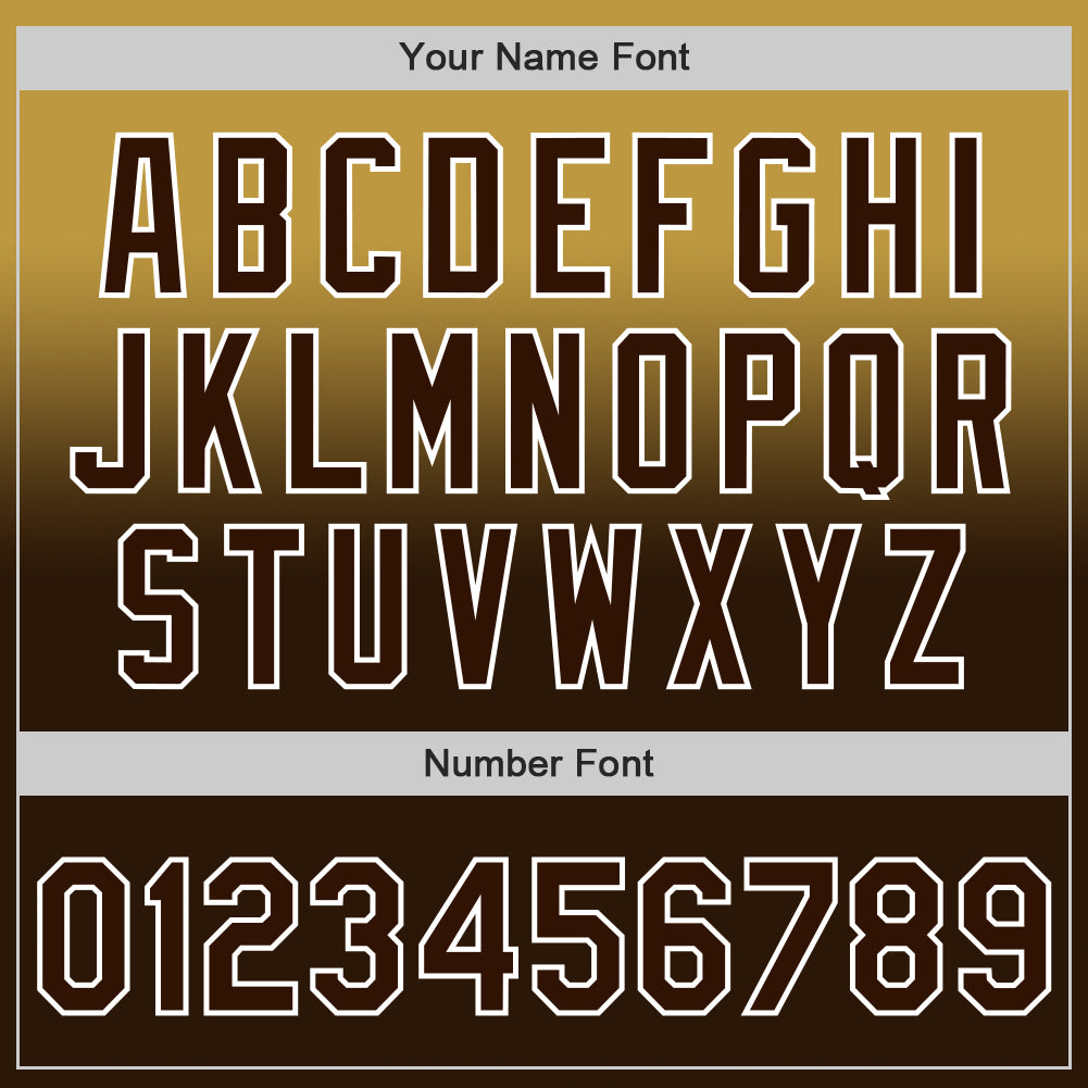 Custom Old Gold Brown-White Authentic Fade Fashion Baseball Jersey view 5