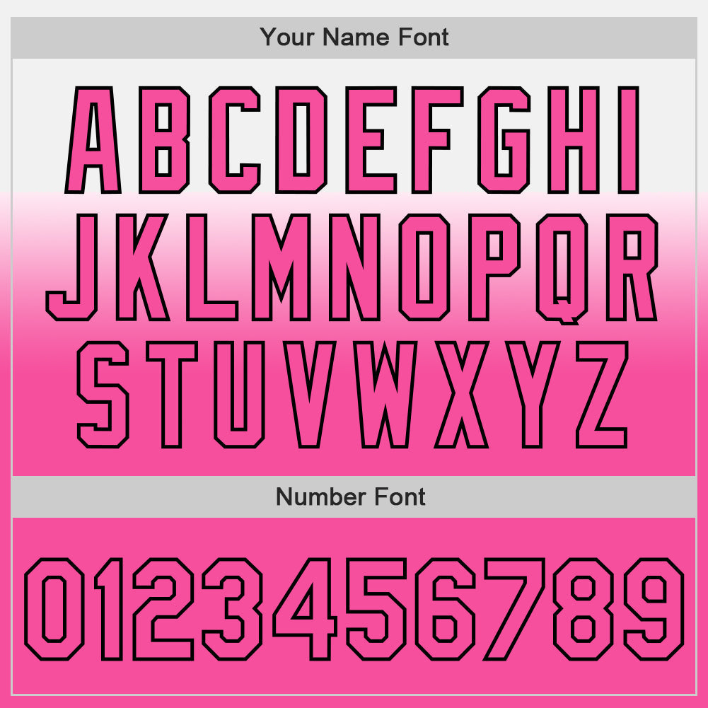 Custom White Pink-Black Authentic Fade Fashion Baseball Jersey view 5