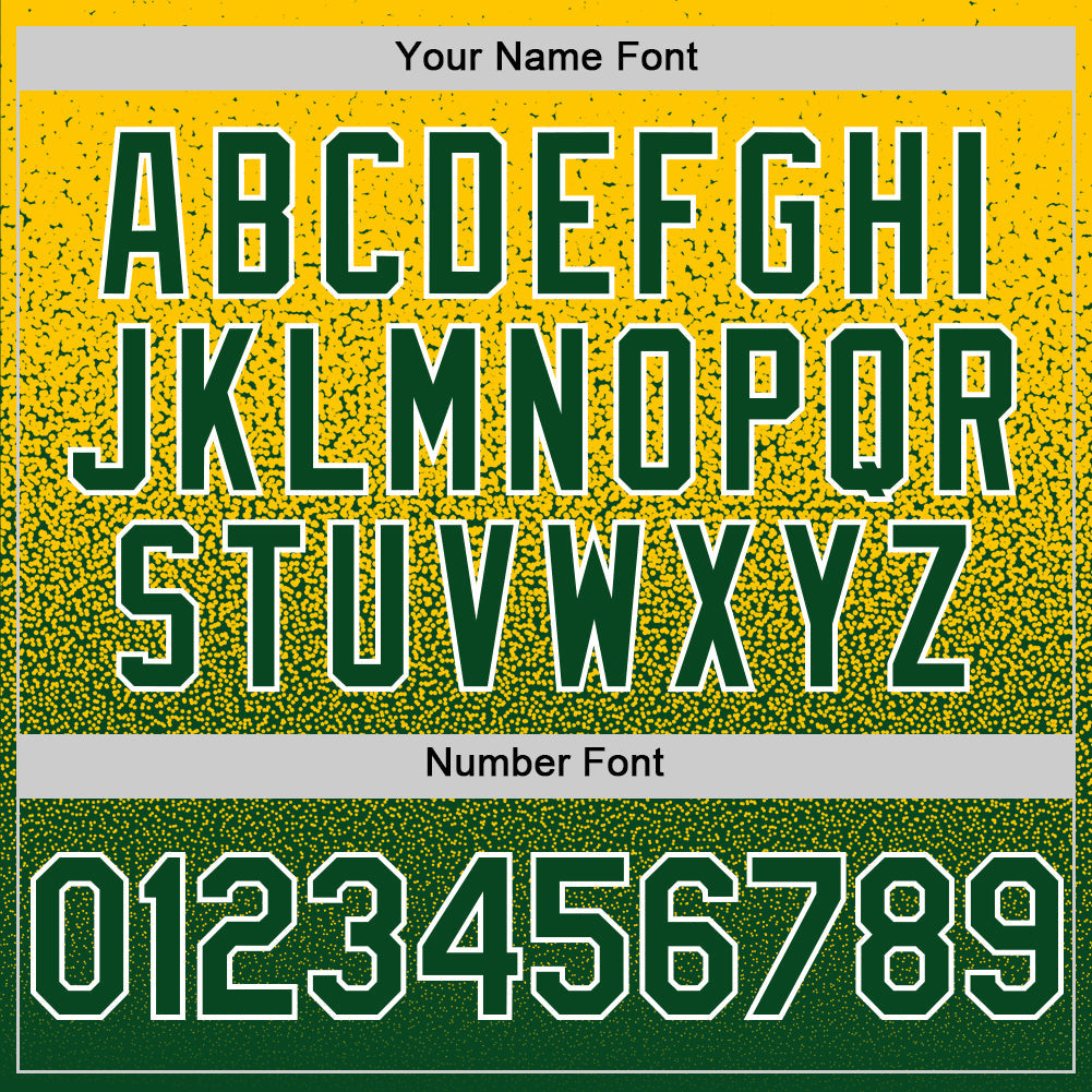 Custom Yellow Green-White Fade Fashion Speckle Authentic Baseball Jersey view 5