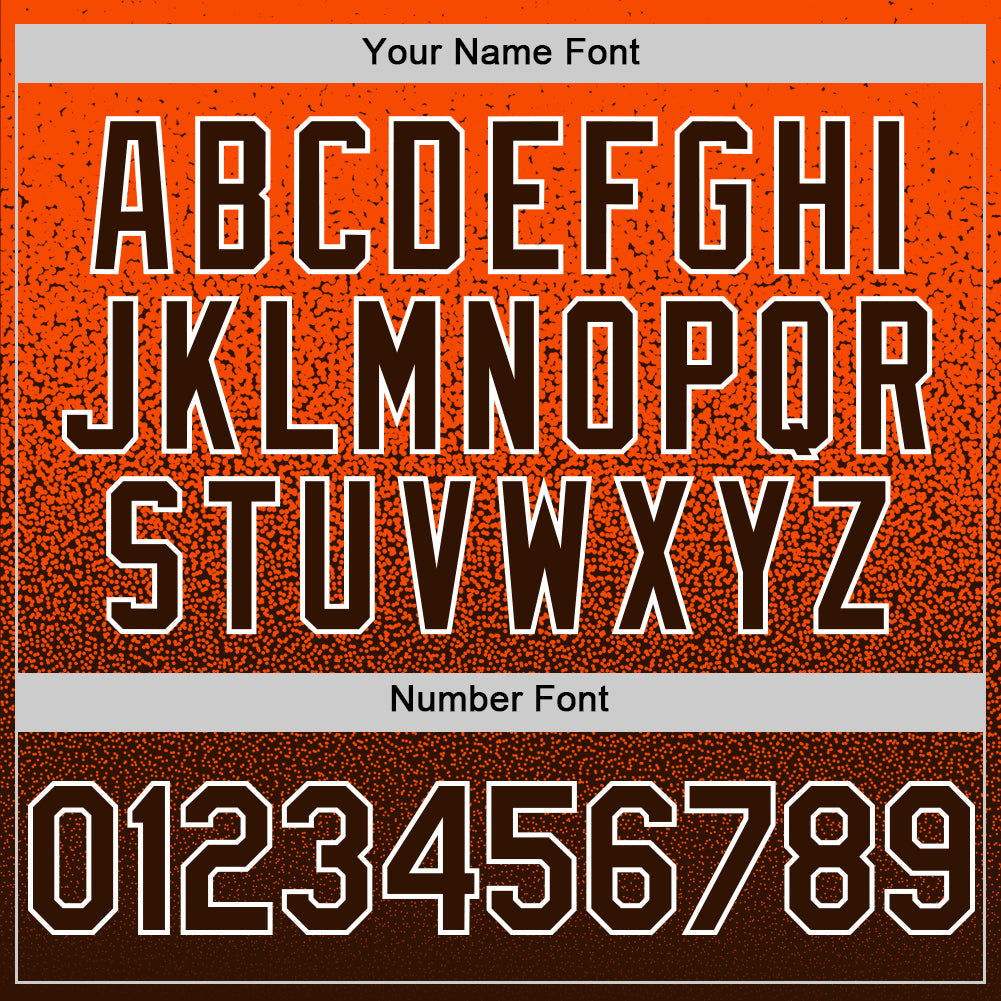 Custom Orange Brown-White Fade Fashion Speckle Authentic Baseball Jersey view 5