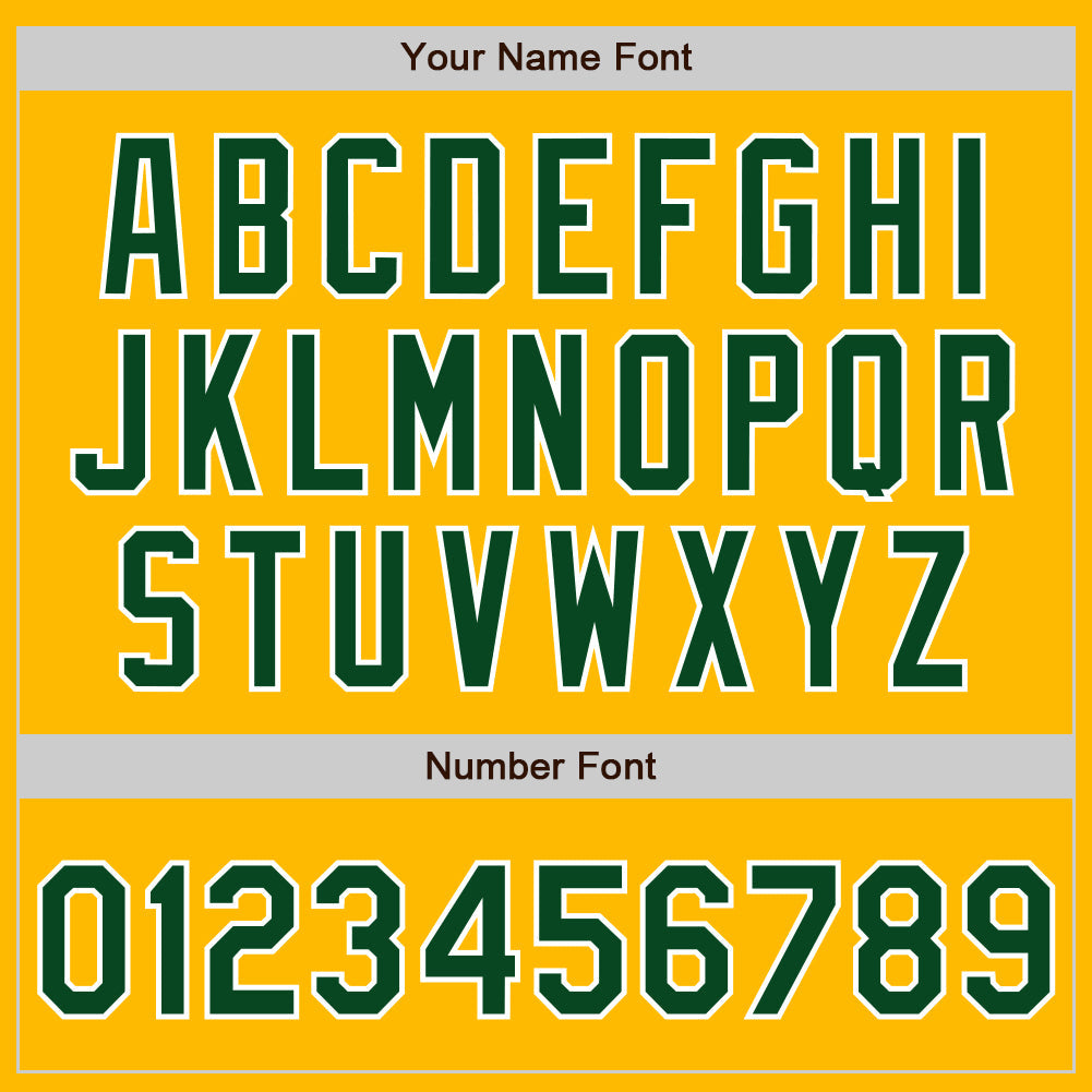 Custom Gold Green-White Authentic Baseball Jersey view 5