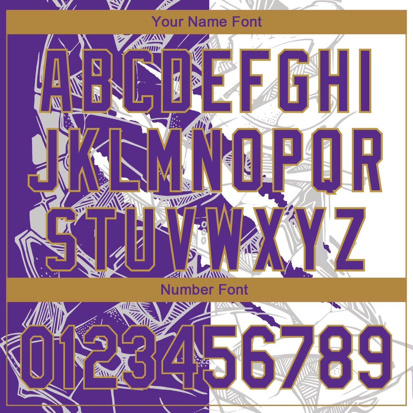 Custom Graffiti Pattern Purple-Old Gold 3D Scratch Performance Golf Polo Shirt view 5