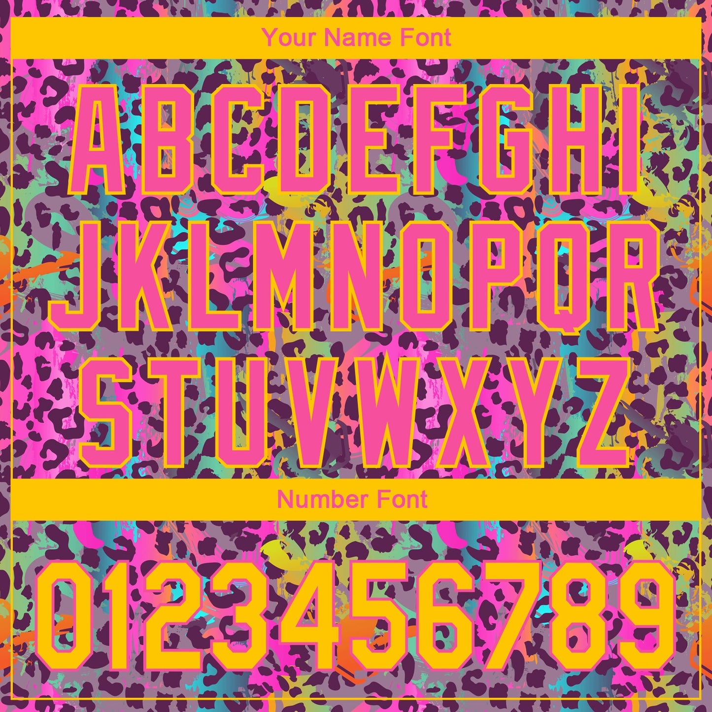 Custom Graffiti Pattern Yellow-Pink 3D Colorful Leopard Print Performance Golf Polo Shirt view 5