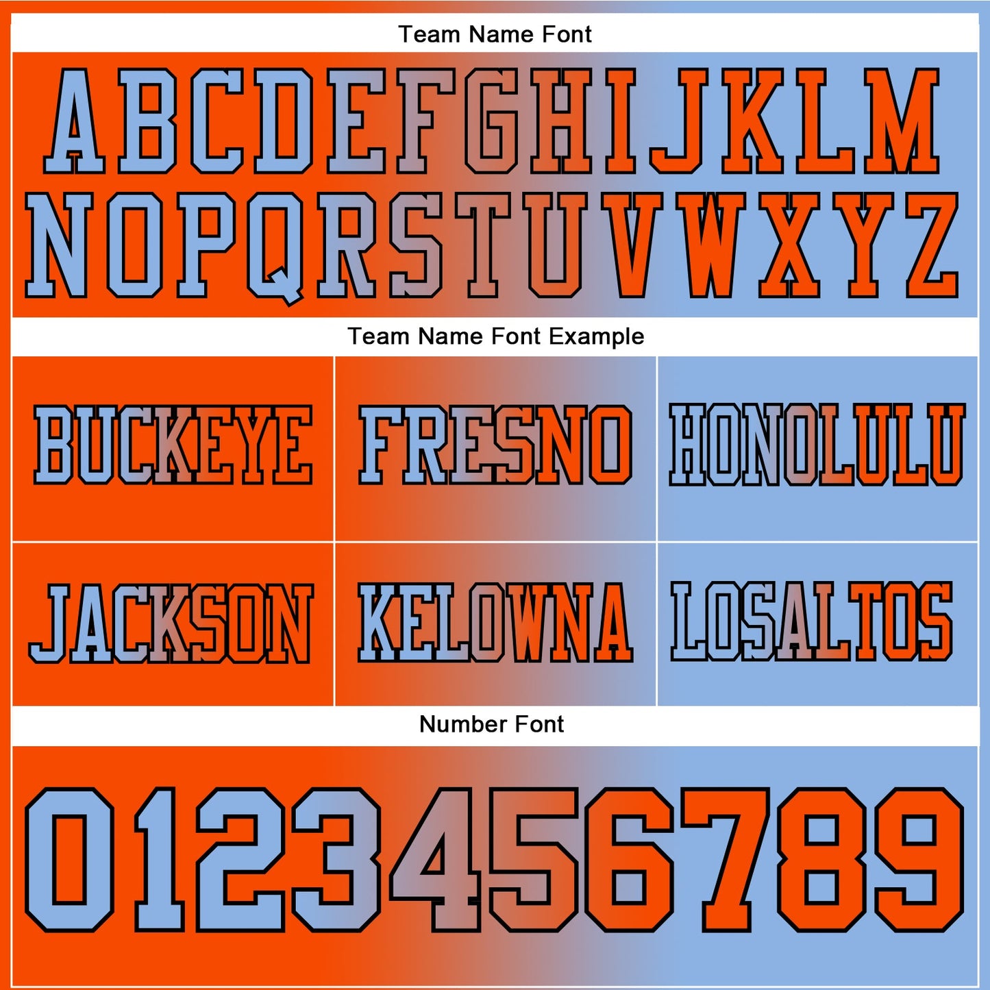 Custom Light Blue Orange-Black Authentic Gradient Fashion Football Jersey view 3