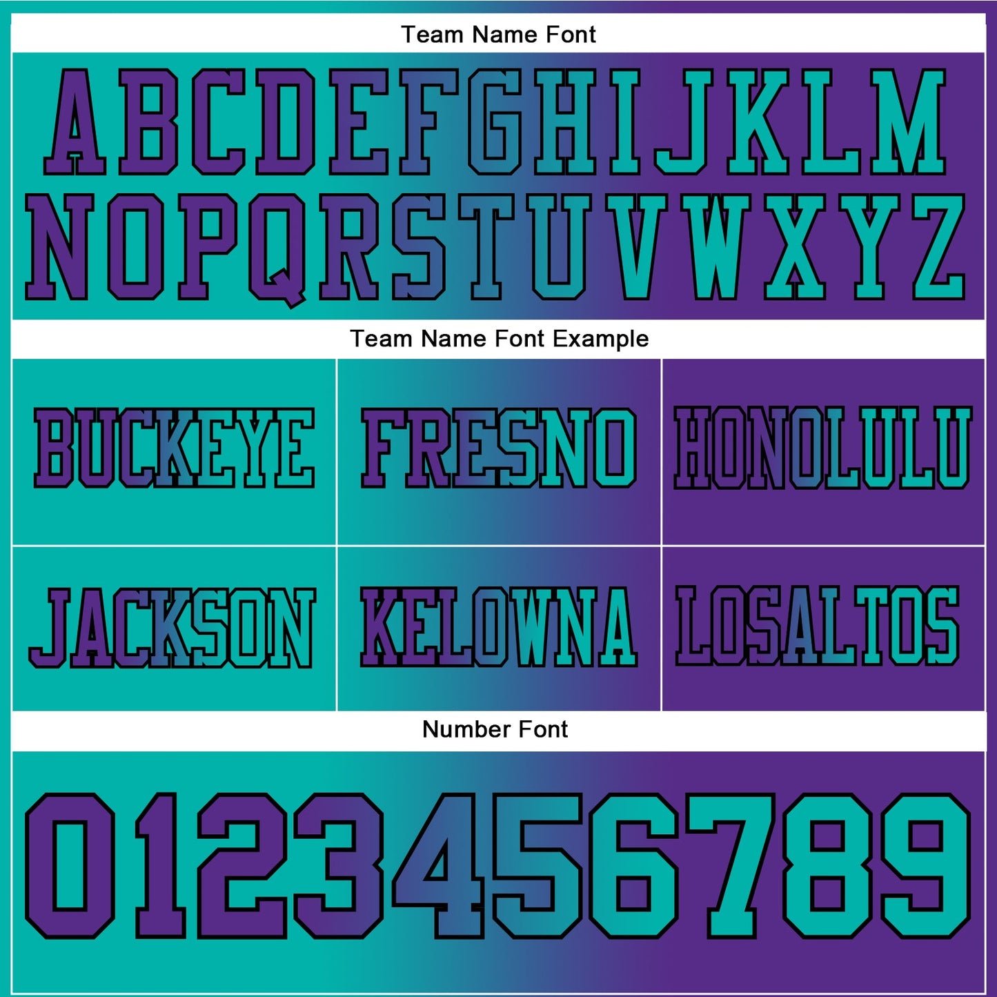 Custom Purple Aqua-Black Authentic Gradient Fashion Football Jersey view 3