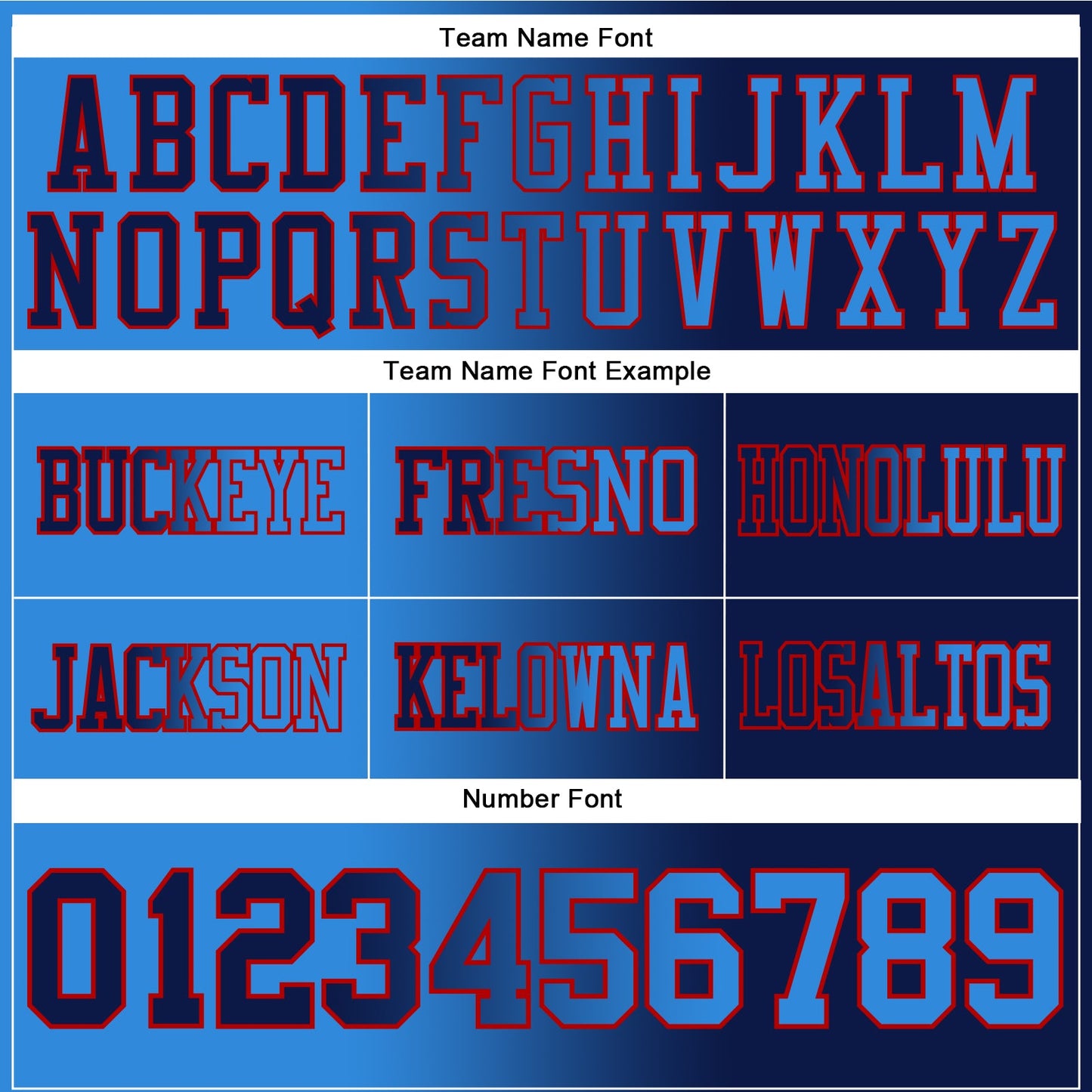 Custom Navy Powder Blue-Red Authentic Gradient Fashion Football Jersey view 3