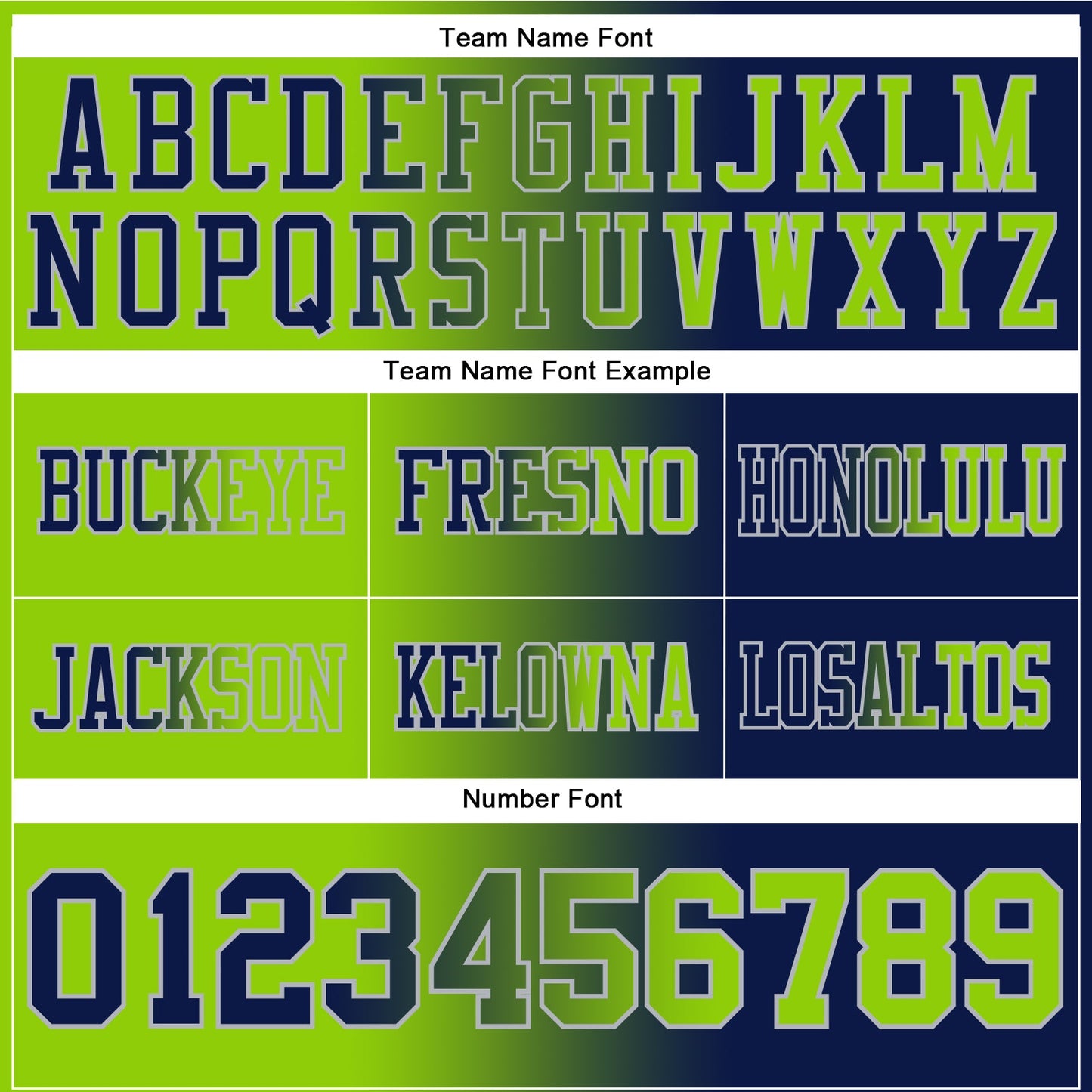 Custom Navy Neon Green-Gray Authentic Gradient Fashion Football Jersey view 3