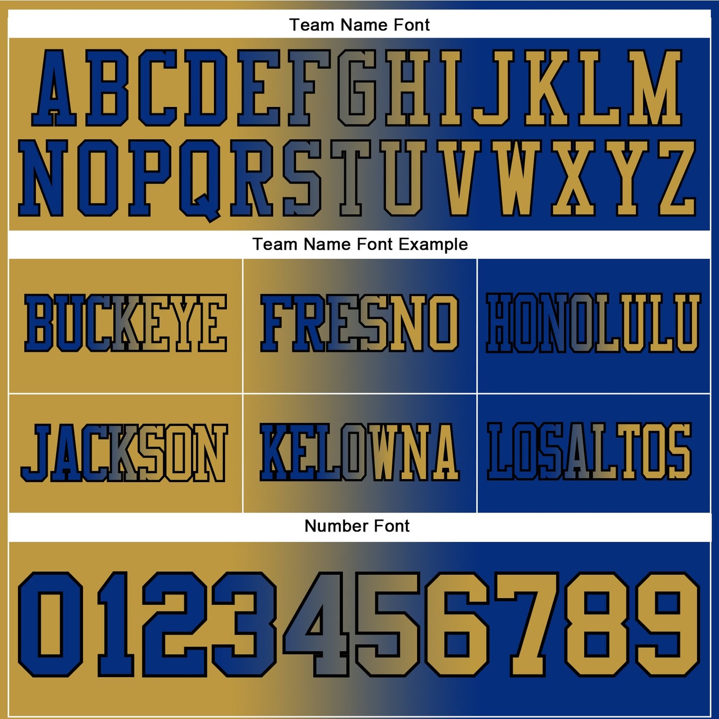 Custom Royal Old Gold-Black Authentic Gradient Fashion Football Jersey view 3