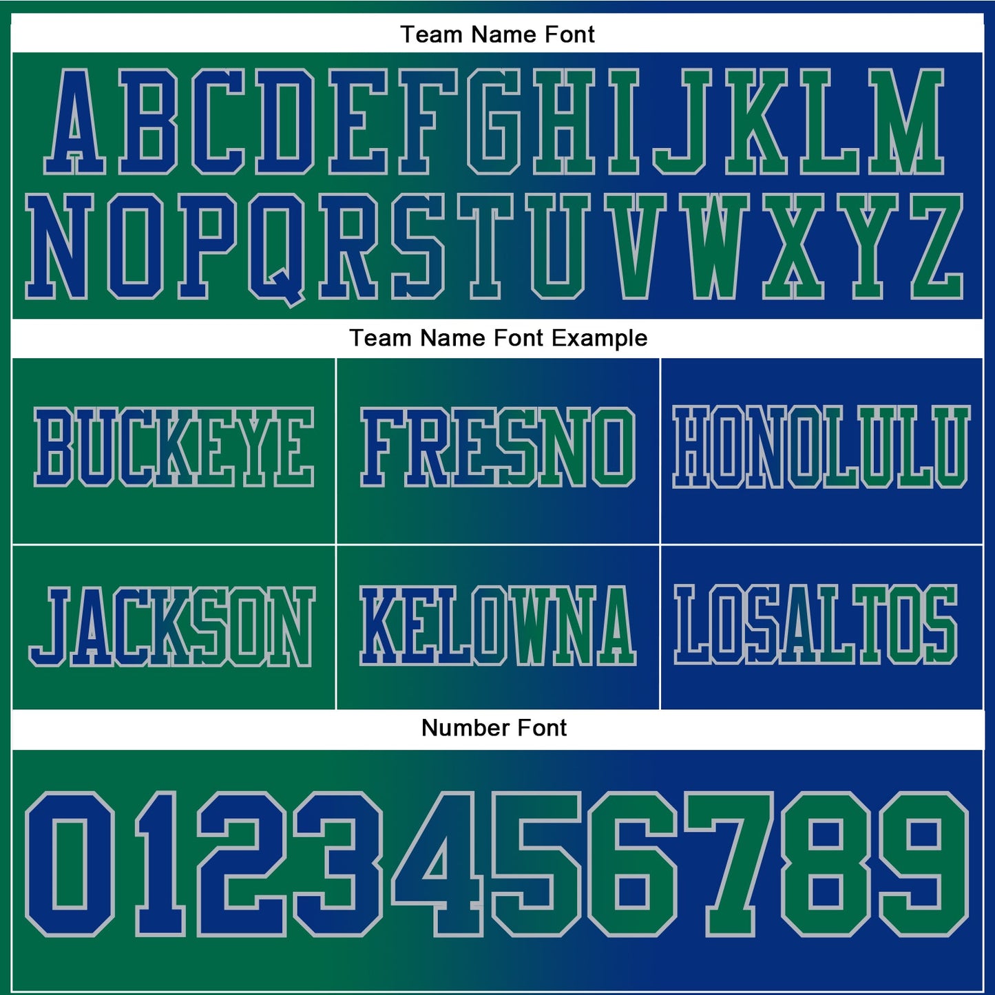 Custom Royal Kelly Green-Gray Authentic Gradient Fashion Football Jersey view 3