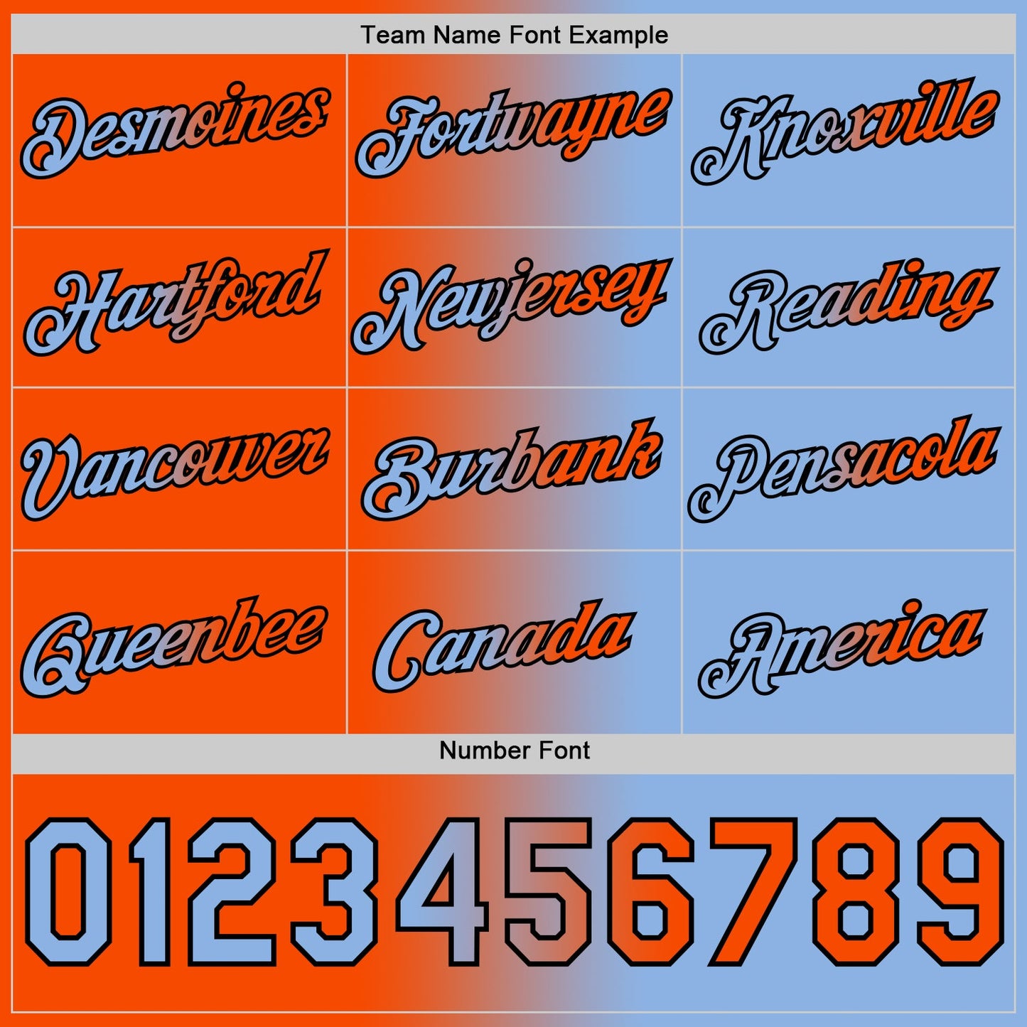 Custom Light Blue Orange-Black Gradient Fashion Performance T-Shirt view 4