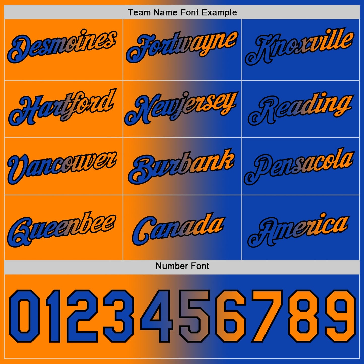 Custom Thunder Blue Bay Orange-Black Gradient Fashion Performance T-Shirt view 4
