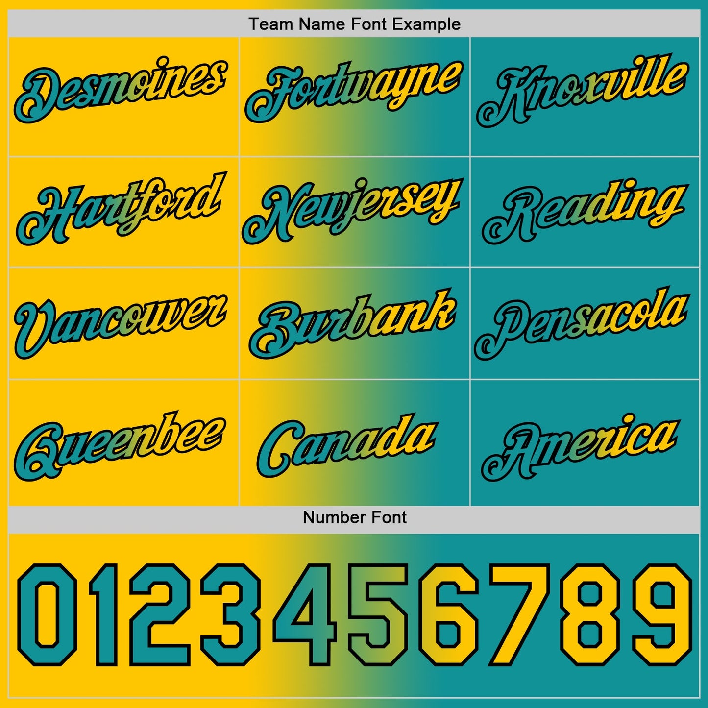 Custom Teal Yellow-Black Gradient Fashion Performance T-Shirt view 4