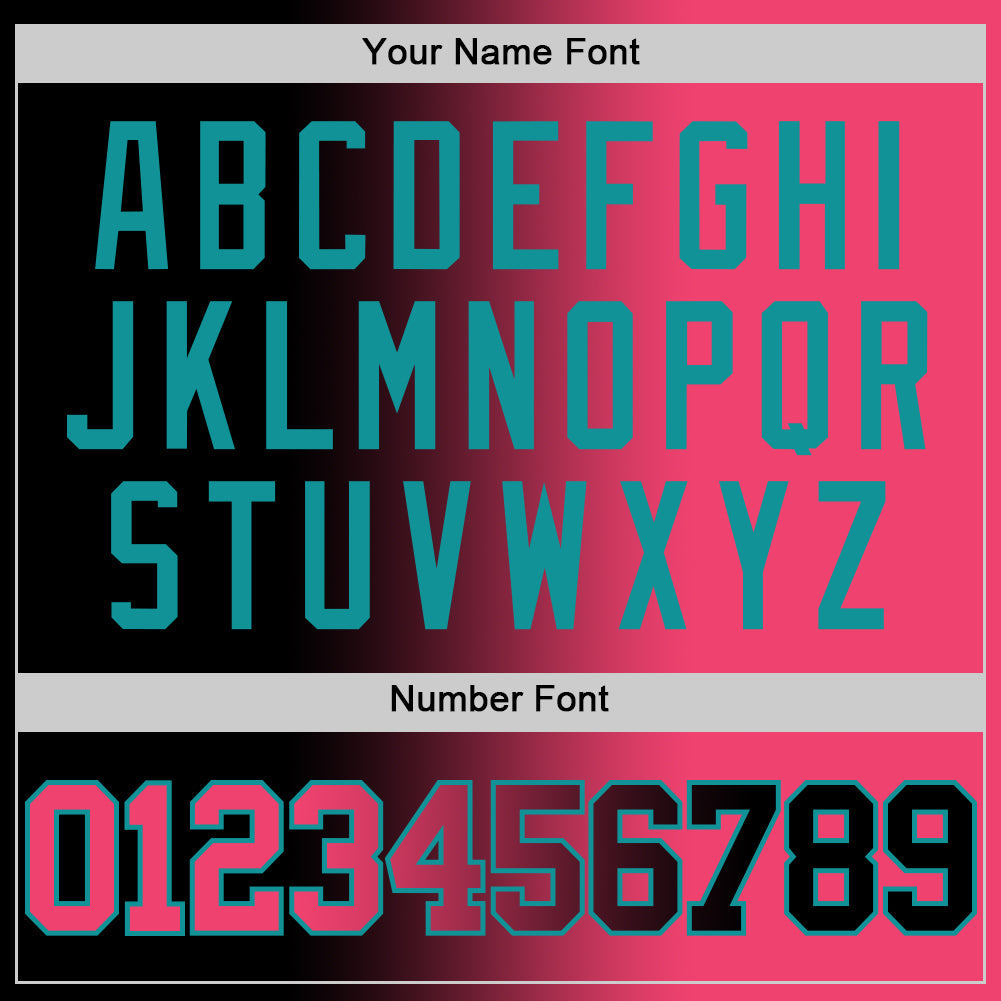 Custom Black Neon Pink-Teal Authentic Gradient Fashion Basketball Jersey view 5