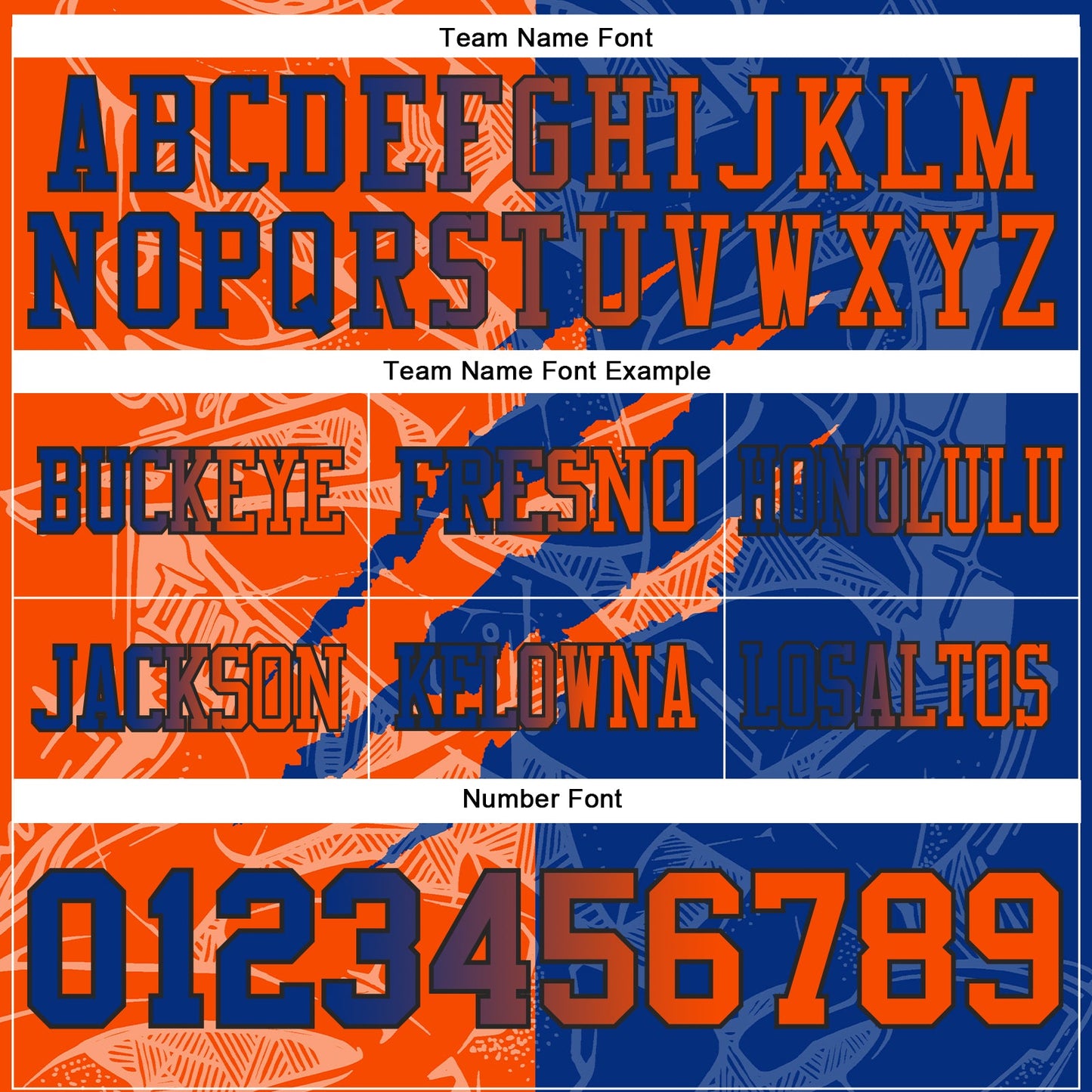Custom Royal Orange-Black Authentic Gradient Fashion Scratch Football Jersey view 4
