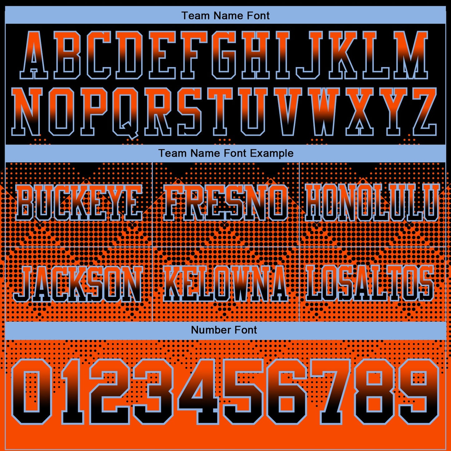 Custom Black Orange-Light Blue Authentic Gradient Square Shape 7V7 Flag Football Jersey view 3
