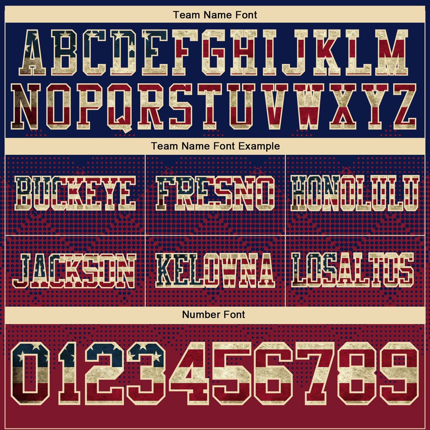 Custom Navy Vintage USA Flag Crimson-Cream Authentic Gradient Square Shape 7V7 Flag Football Jersey view 3