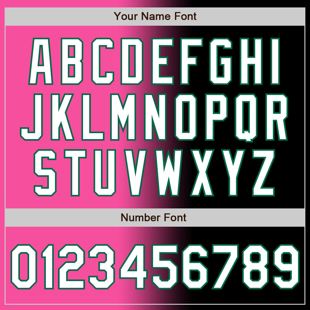 Custom Black White Pink-Kelly Green Authentic Gradient Fashion Baseball Jersey view 5