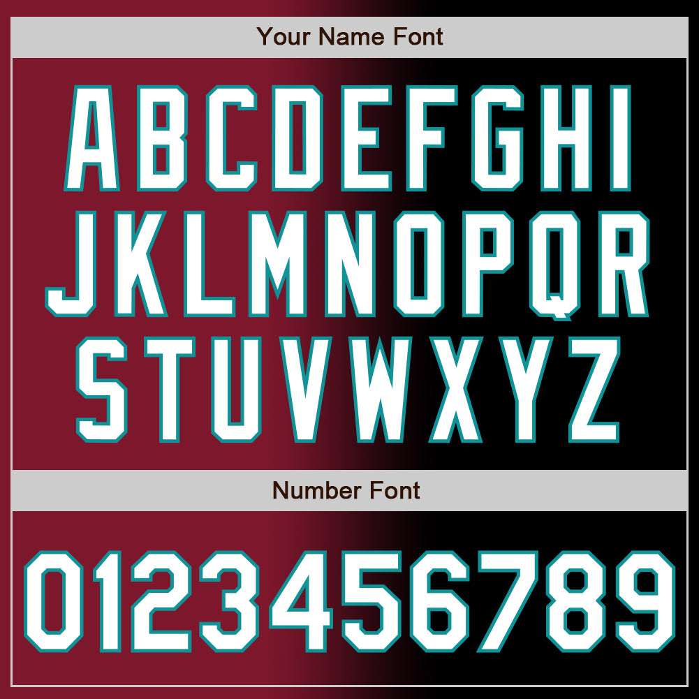 Custom Black White Crimson-Teal Authentic Gradient Fashion Baseball Jersey view 5