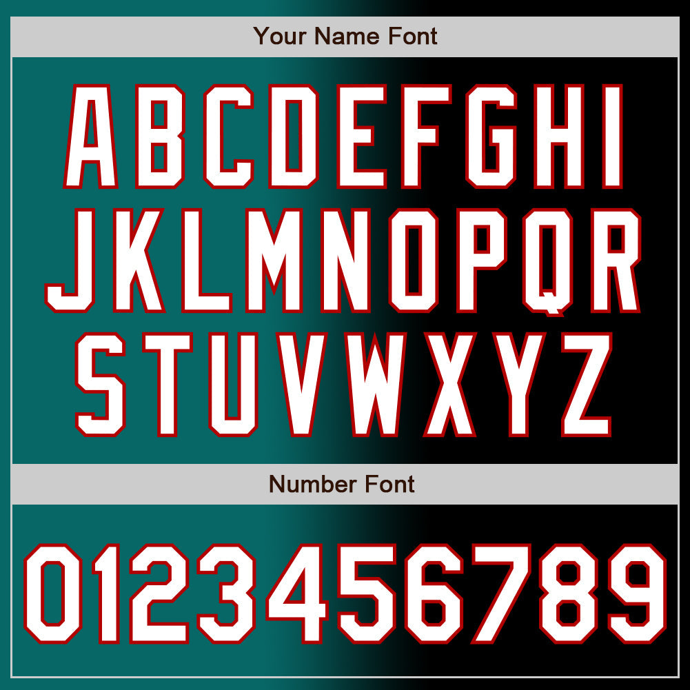Custom Black White Teal-Red Authentic Gradient Fashion Baseball Jersey view 5