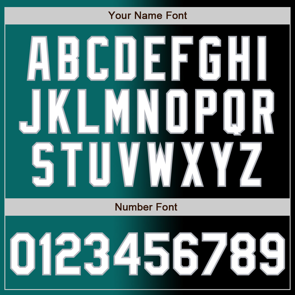 Custom Black White Teal-Gray Authentic Gradient Fashion Baseball Jersey view 5