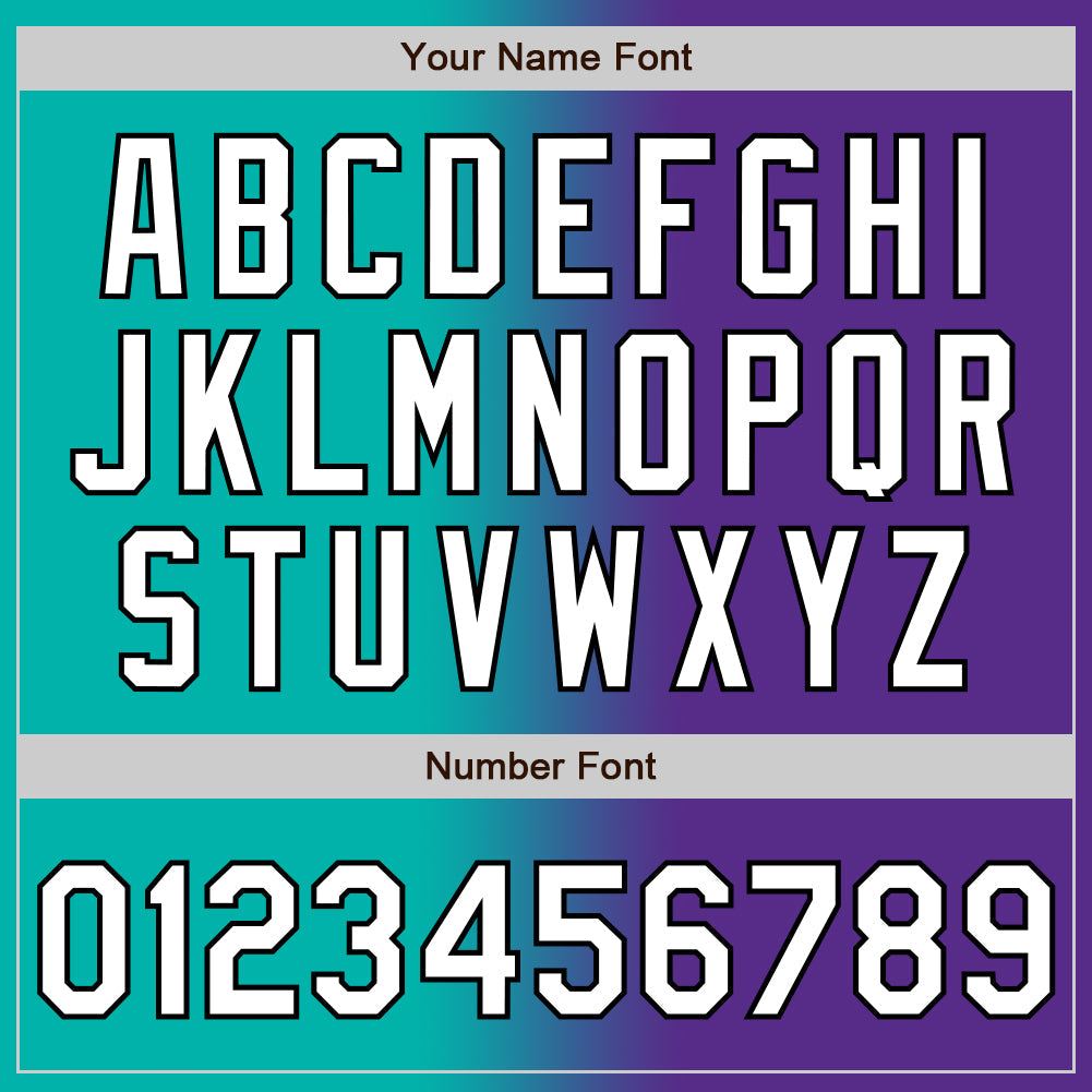 Custom Purple White Aqua-Black Authentic Gradient Fashion Baseball Jersey view 5