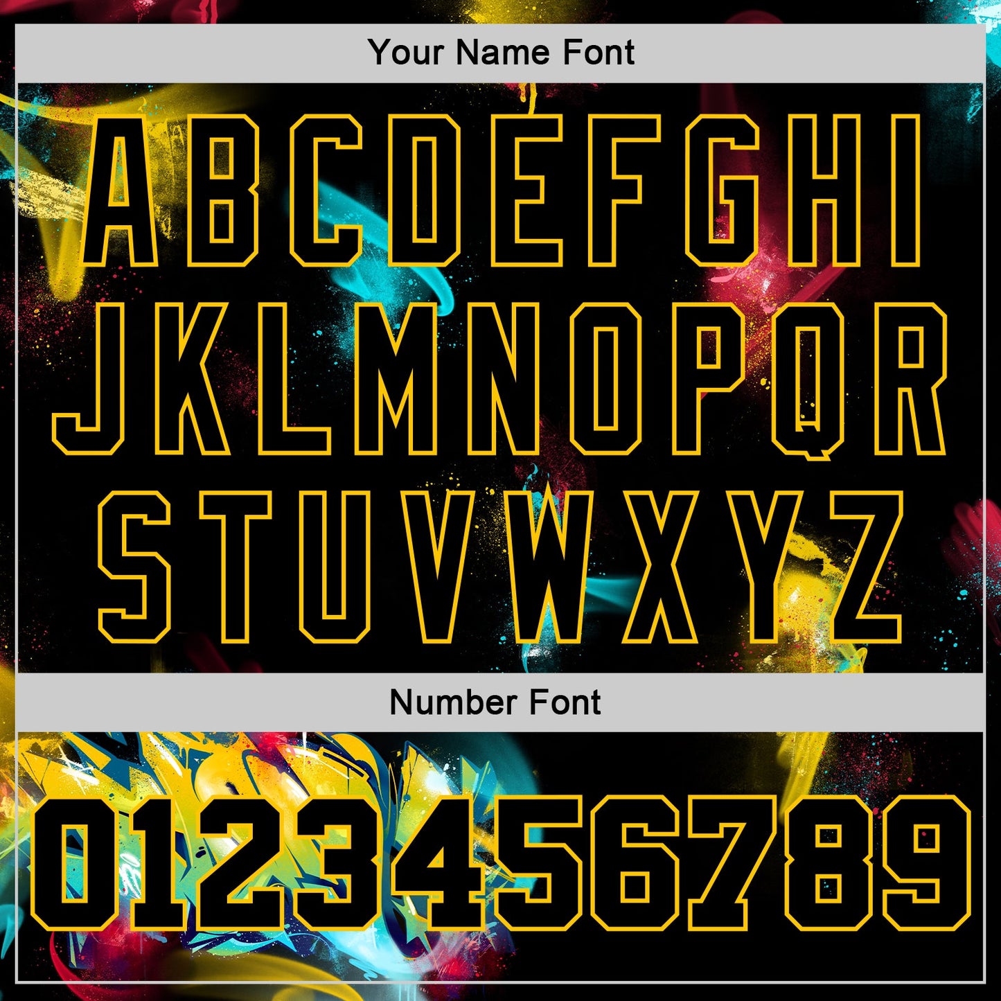 Custom Graffiti Pattern Black-Gold 3D Authentic Basketball Jersey view 4