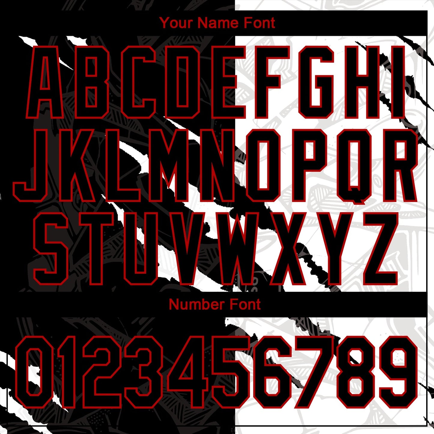 Custom Graffiti Pattern Red-Black 3D Scratch Authentic Baseball Jersey view 5
