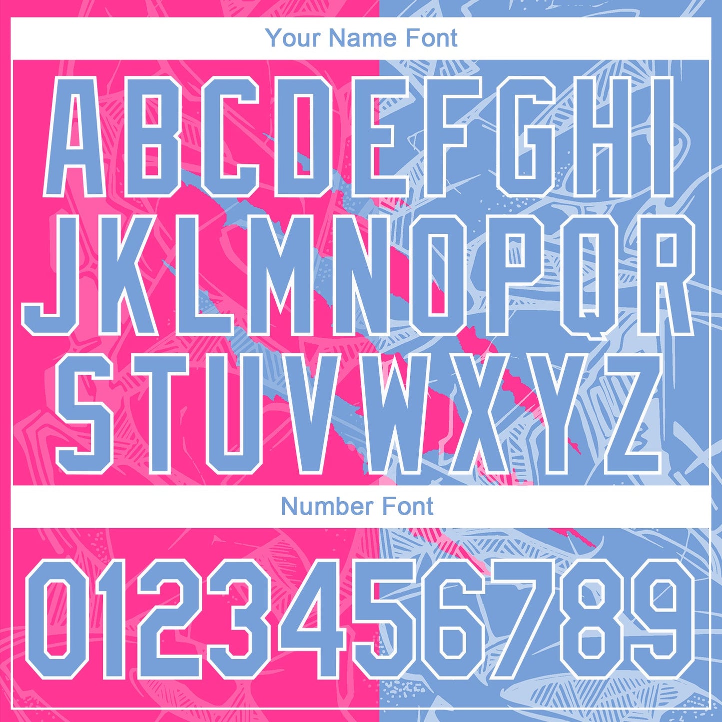Custom Graffiti Pattern Light Blue-Pink 3D Scratch Authentic Baseball Jersey view 5
