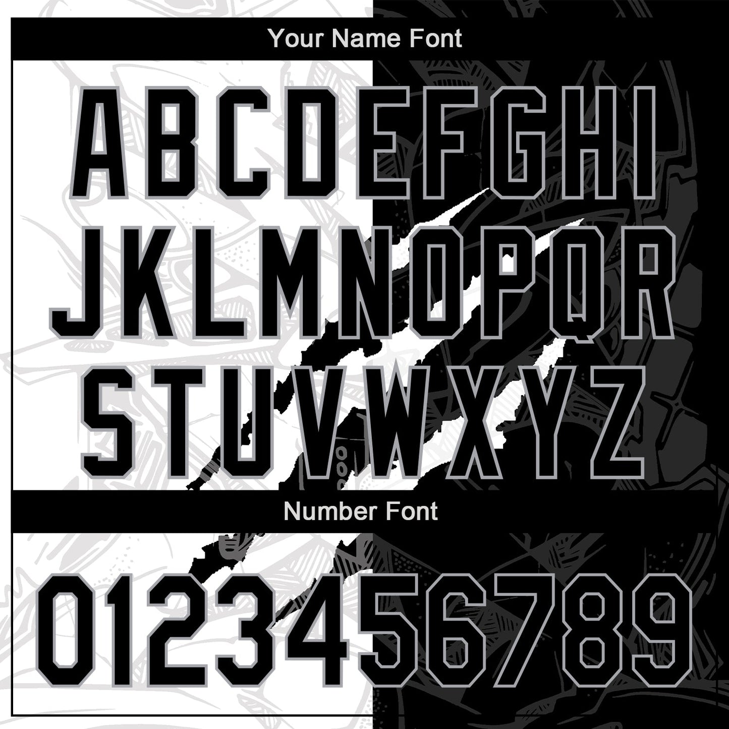 Custom Graffiti Pattern Black-Gray 3D Scratch Authentic Baseball Jersey view 5