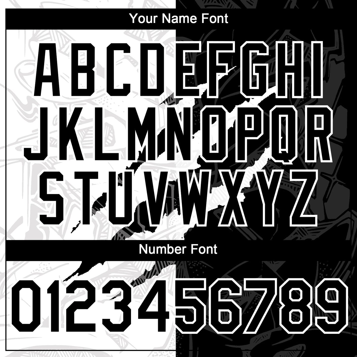 Custom Graffiti Pattern Black-White 3D Scratch Authentic Baseball Jersey view 5
