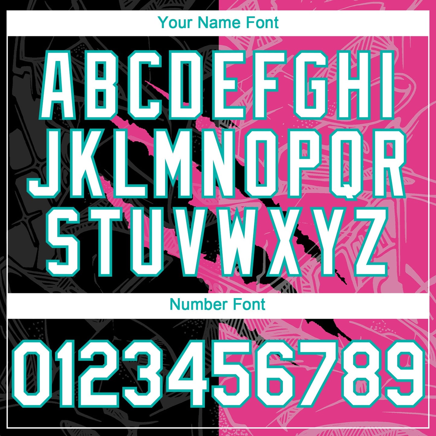 Custom Graffiti Pattern White Black Pink-Aqua 3D Scratch Authentic Baseball Jersey view 5