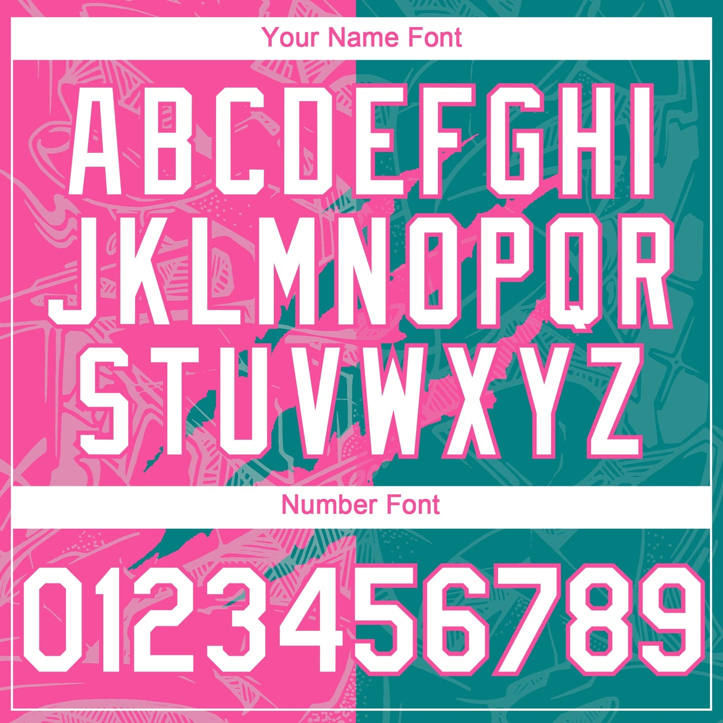 Custom Graffiti Pattern White Teal-Pink 3D Scratch Authentic Baseball Jersey view 5