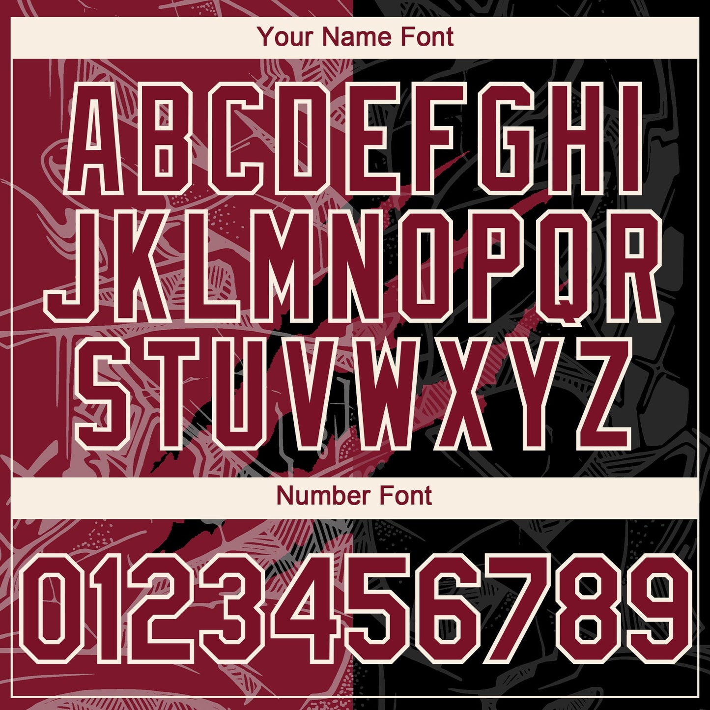 Custom Graffiti Pattern Crimson Black-Cream 3D Scratch Authentic Baseball Jersey view 5