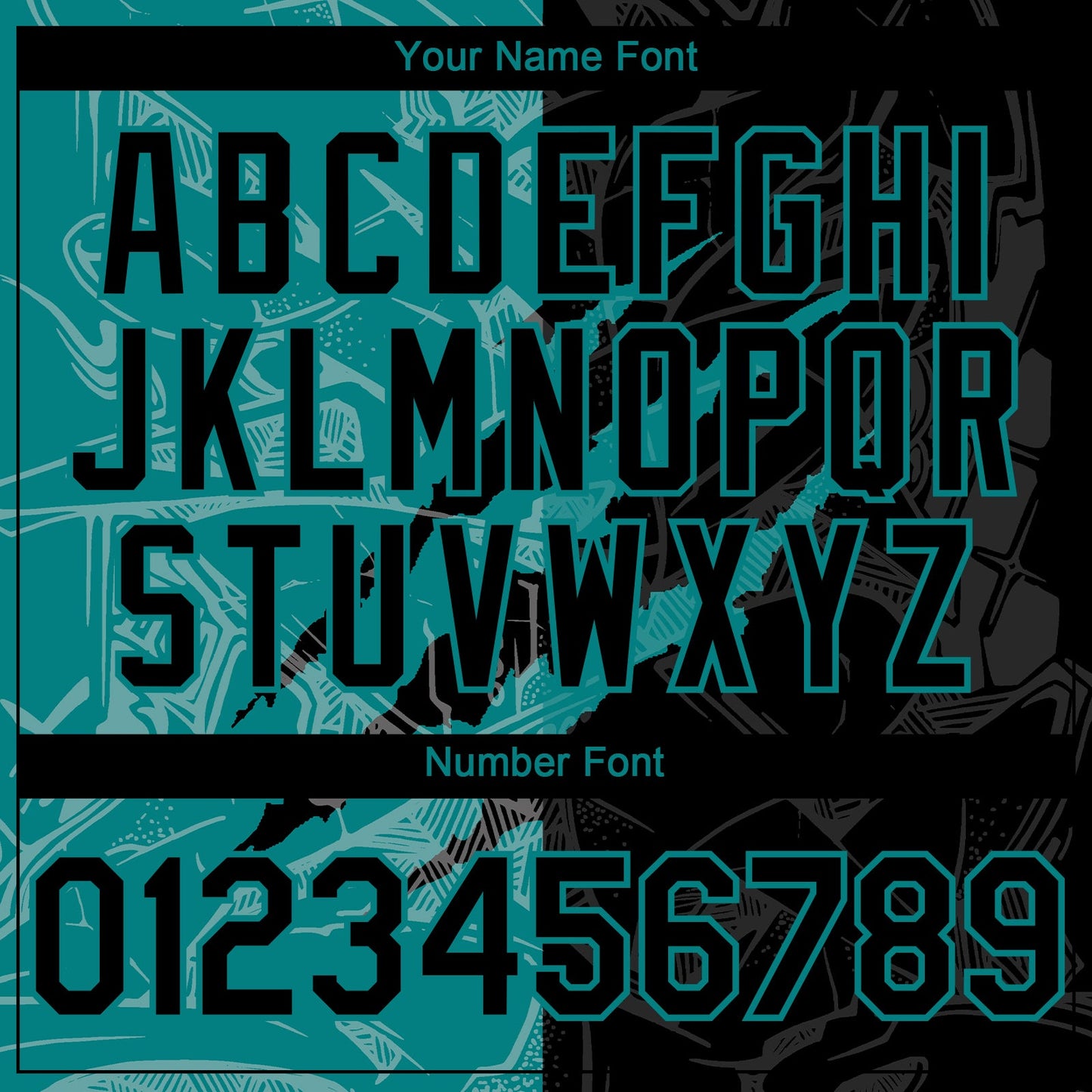 Custom Graffiti Pattern Black-Teal 3D Scratch Authentic Baseball Jersey view 5