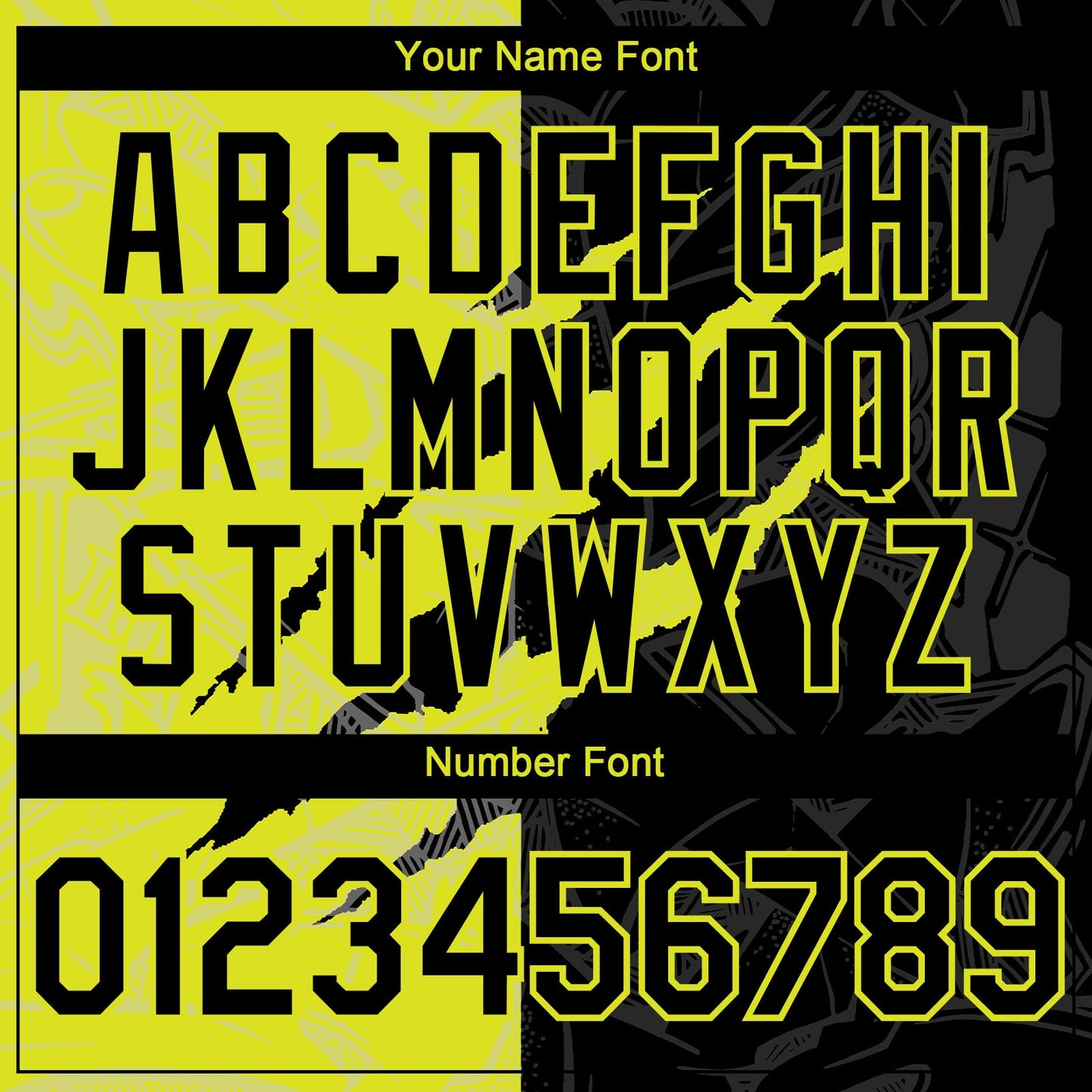 Custom Graffiti Pattern Black-Neon Yellow 3D Scratch Authentic Baseball Jersey view 5