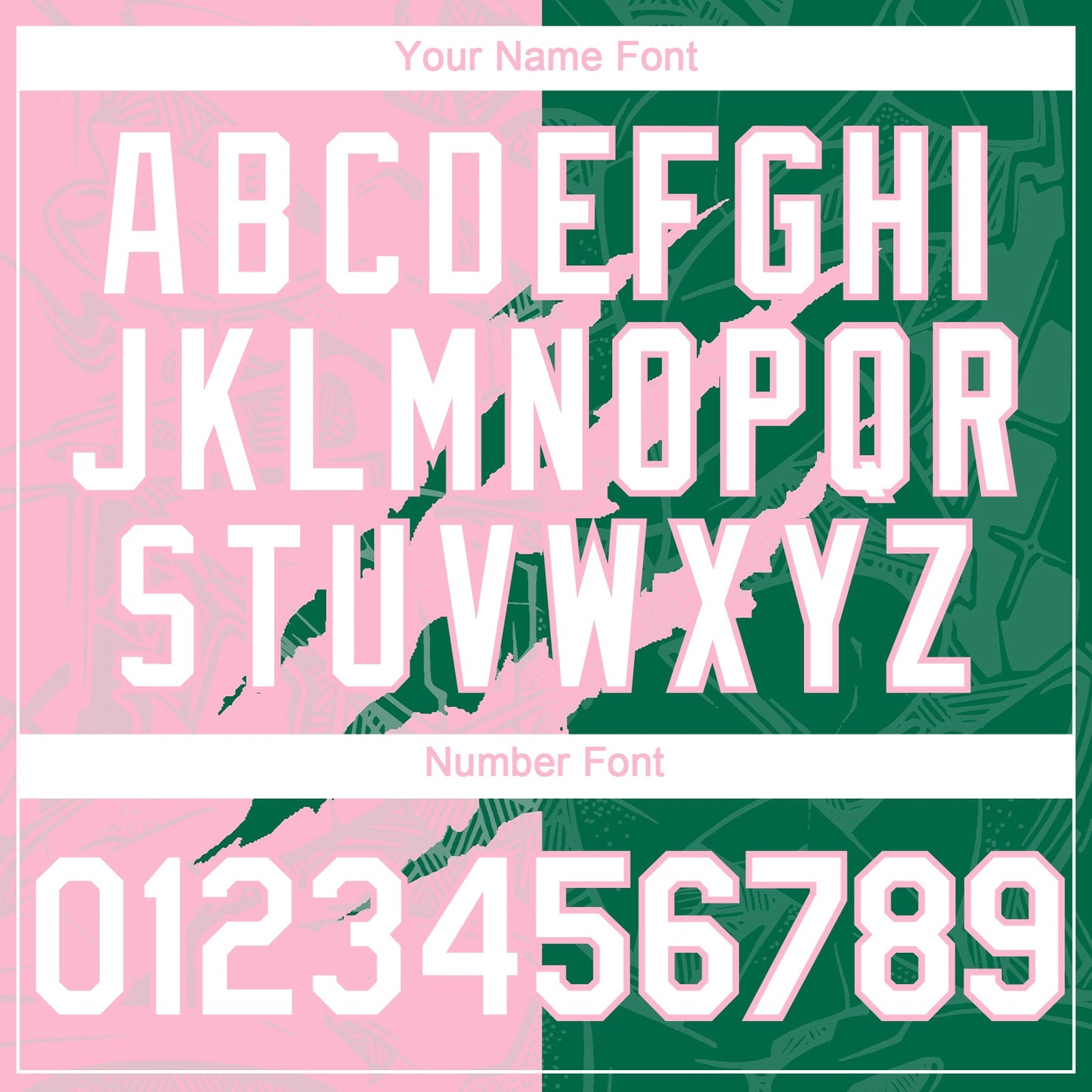 Custom Graffiti Pattern White Kelly Green-Light Pink 3D Scratch Authentic Baseball Jersey view 5
