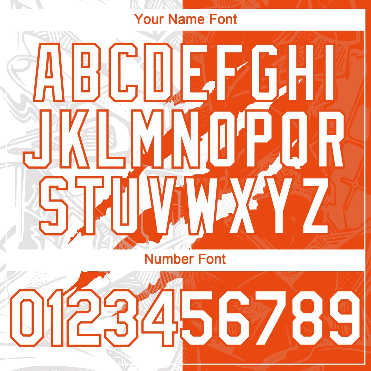Custom Graffiti Pattern White-Orange 3D Scratch Authentic Baseball Jersey view 5