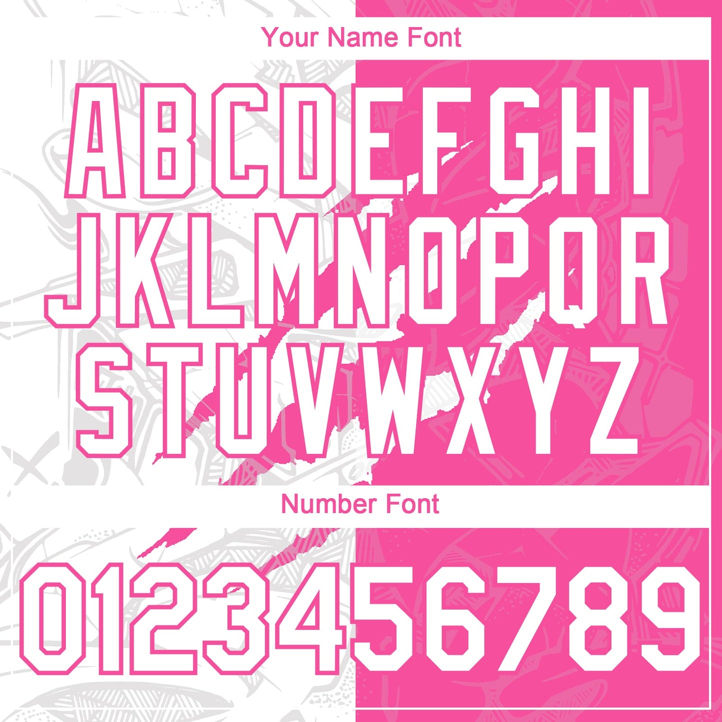 Custom Graffiti Pattern White-Pink 3D Scratch Authentic Baseball Jersey view 5