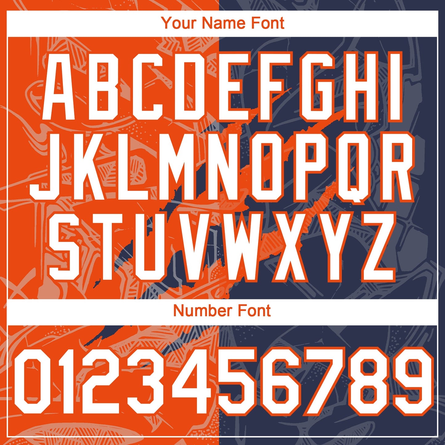 Custom Graffiti Pattern White Navy-Orange 3D Scratch Authentic Baseball Jersey view 5