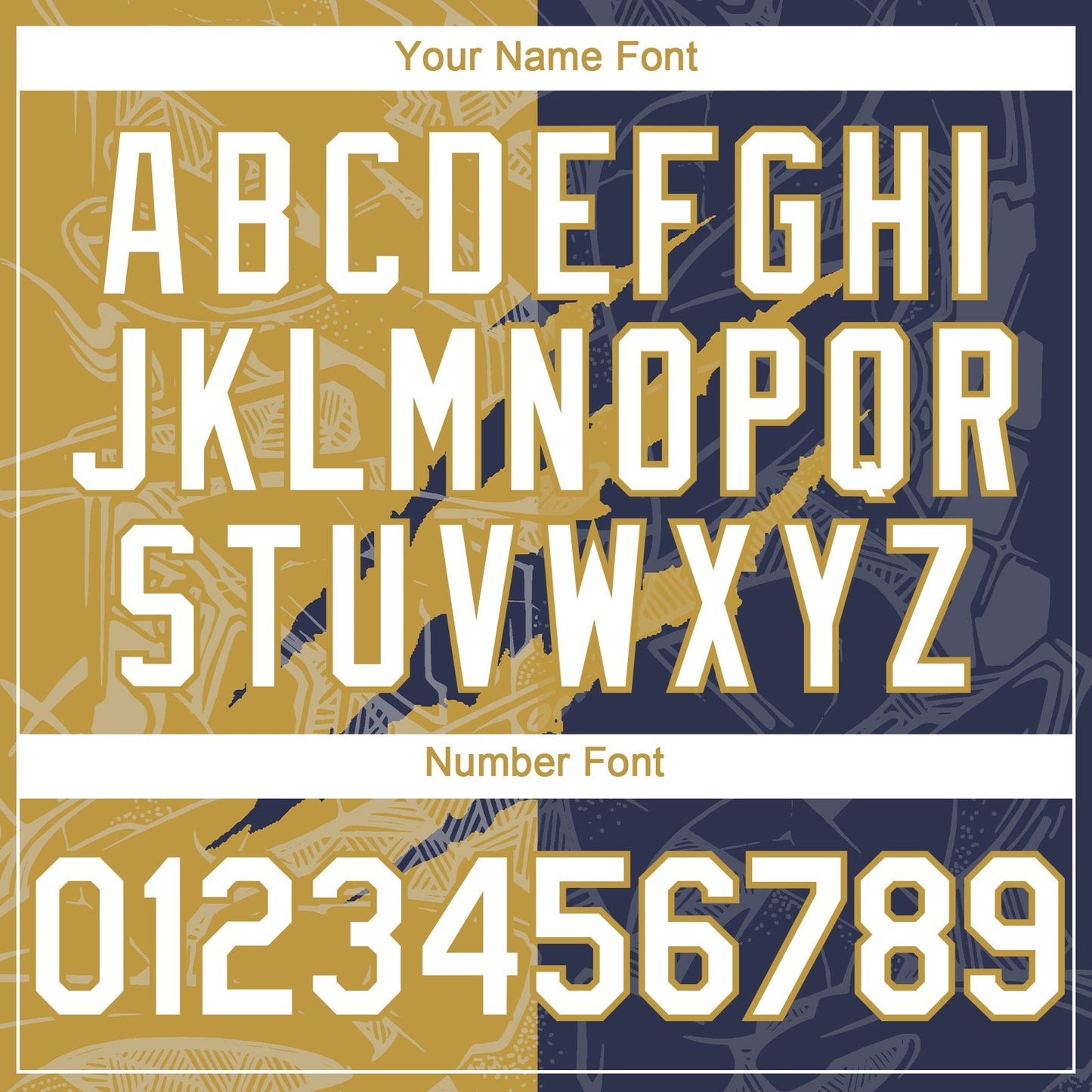 Custom Graffiti Pattern White Navy-Old Gold 3D Scratch Authentic Baseball Jersey view 5