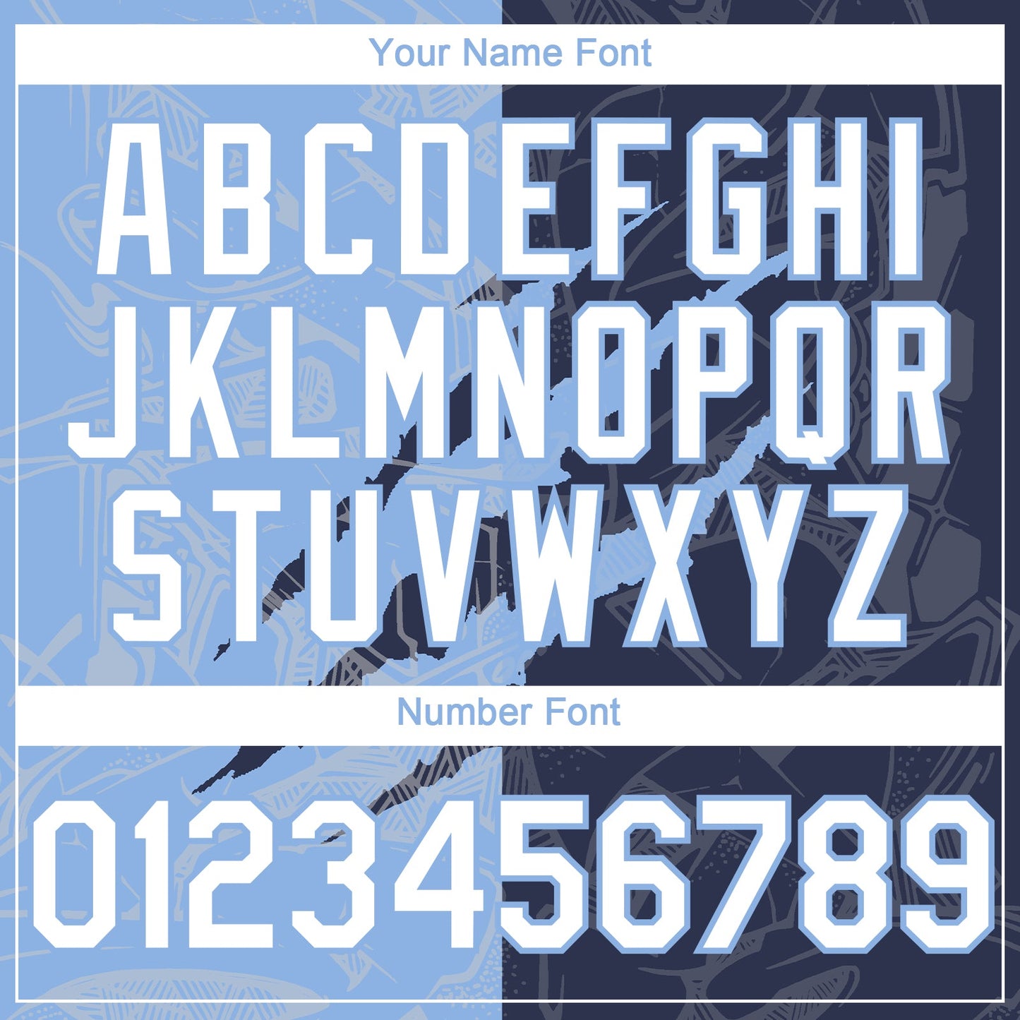 Custom Graffiti Pattern White Navy-Light Blue 3D Scratch Authentic Baseball Jersey view 5